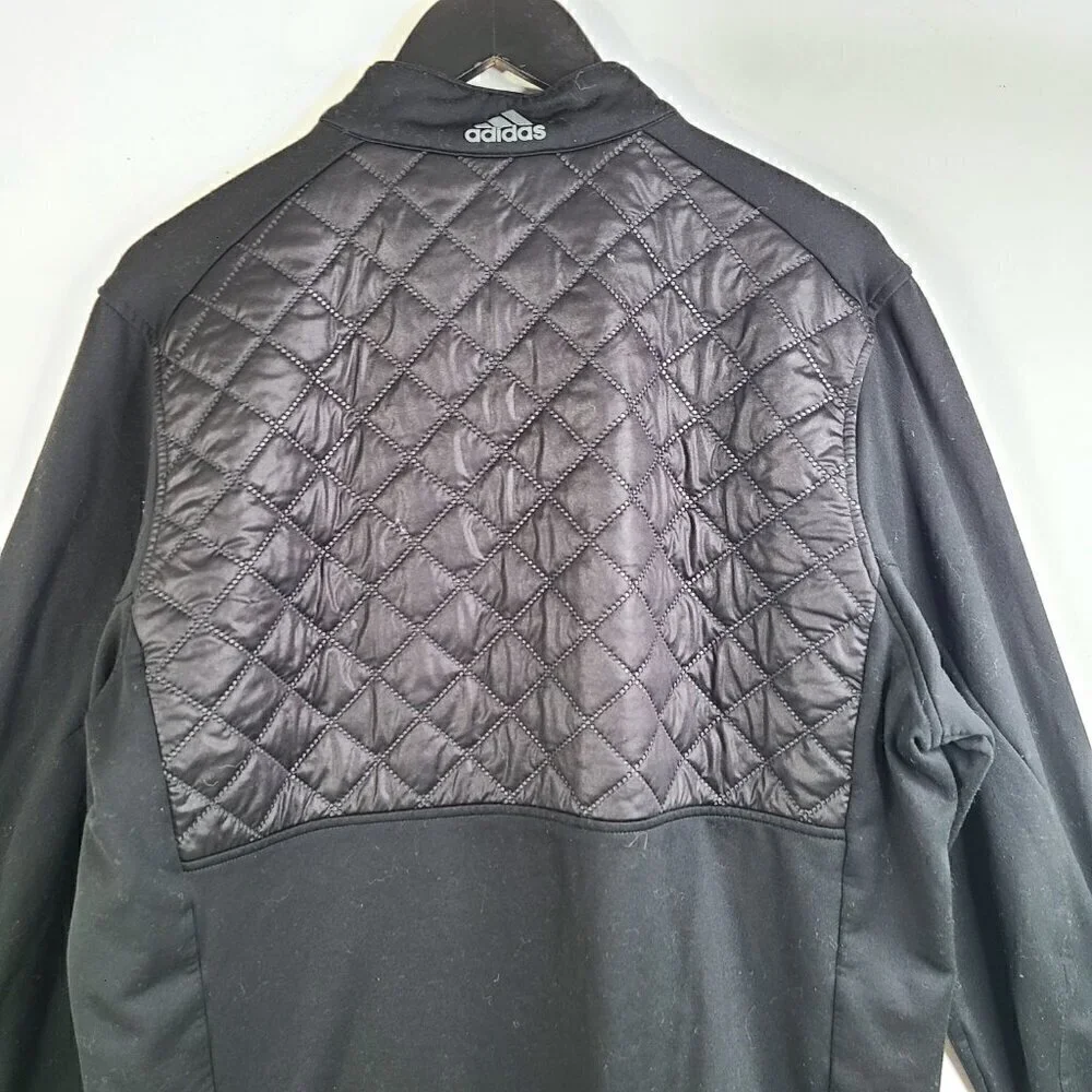 Adidas Climaheat Prime Quilted Black Full-Zip Sweater Jacket